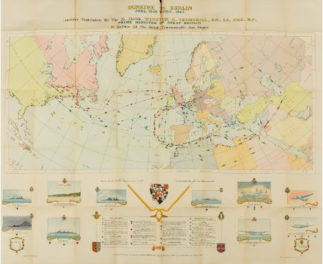 NO RESERVE Military maps.- Philip &amp; Son (George) Dunkirk to Berlin June 1940-July 1945, A Map of the Historic Wartime Jou