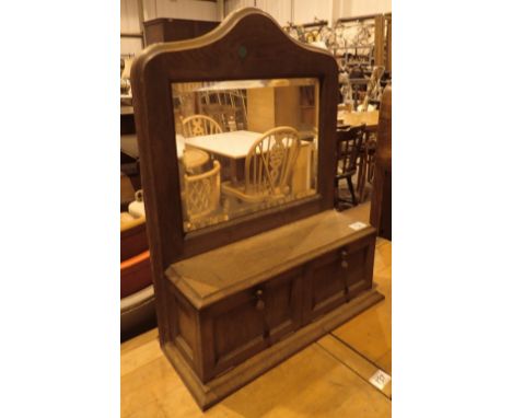Oak wall mirror with two dropdrown cupboards 52 x 18 x 70 H cm