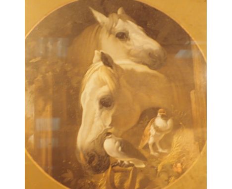 Gilt framed horse print D: 51 cm 