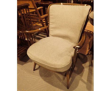 Ercol upholstered armchair in grey 