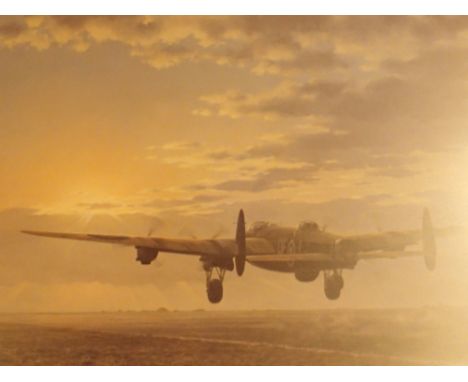Signed limited edition Keith Woodcock print Night Mission Ahead 60 x 40 cm