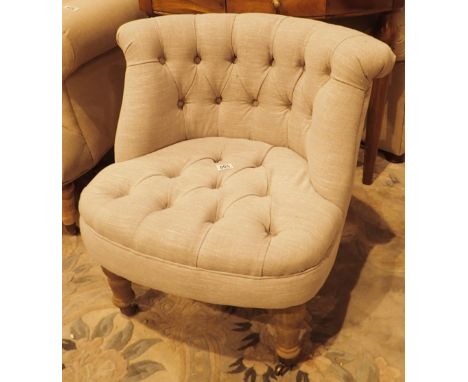 Unused showhouse furniture button upholstered small chair from Carriage House Antiques RRP £500
