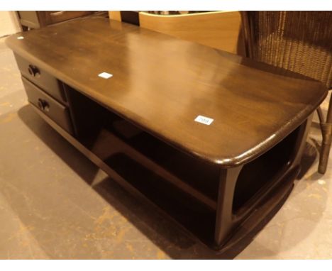 Ercol ash coffee table with two drawers 125 x 55 x 42 cm