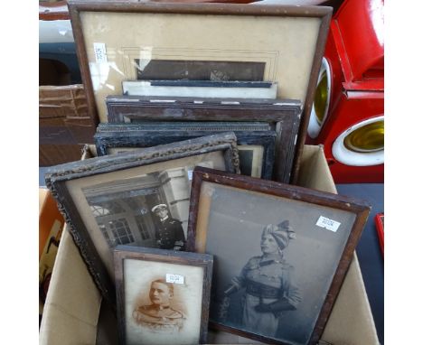 9 military portrait photographs pre-World War I, annotated to reverse 