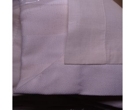A pair of heavy duty cotton self-strip lined curtains, 103" drop, 145" width 