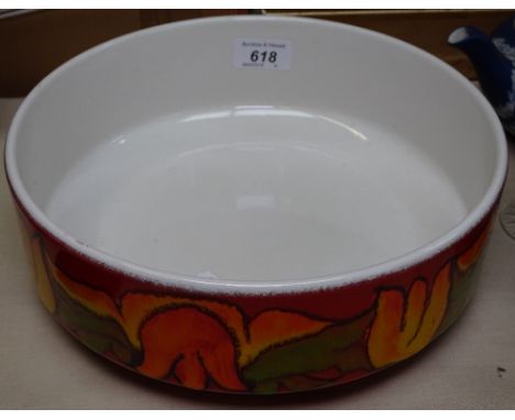 A Poole Delphis bowl, 9.75" across 