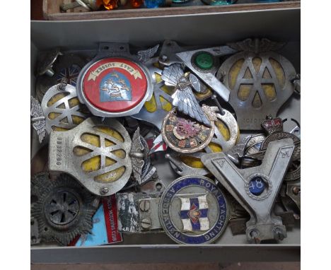 Vintage metal car badges 