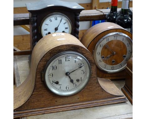 4 various mantel clocks 