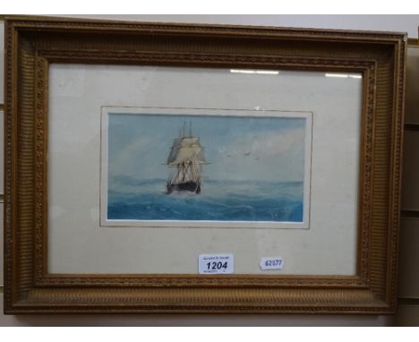 Richmond W Markes, watercolour, seascape, gilt-framed 