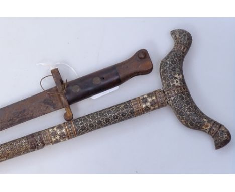 A bayonet and a Kashmiri stick 