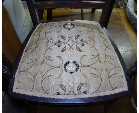 A Georgian mahogany D-end console table, a bentwood chair, a Georgian desk chair, and another (4) 