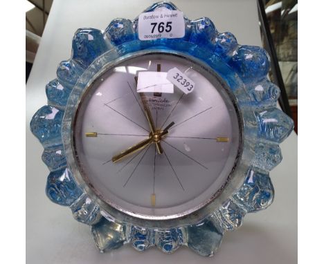 A Noritake mantel clock in moulded glass surround, height 8.5" 