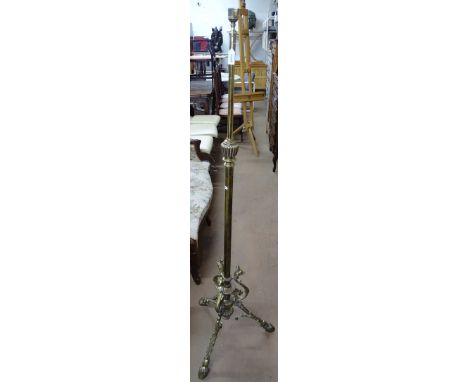 A Victorian brass telescopic standard lamp 