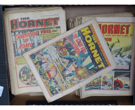 A box of Vintage Hornet comics 