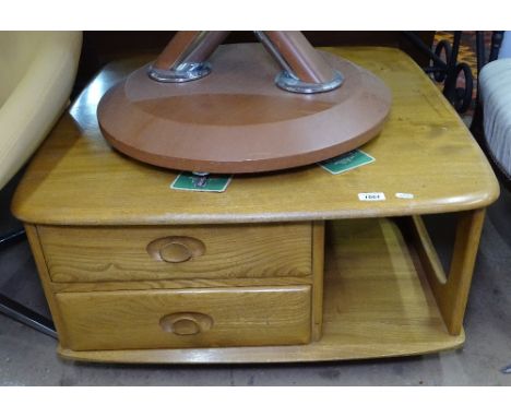 An Ercol elm Pandora coffee table, with fitted drawers, W67cm 