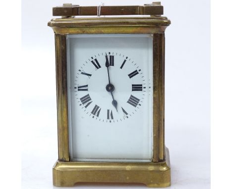 A French brass carriage clock 
