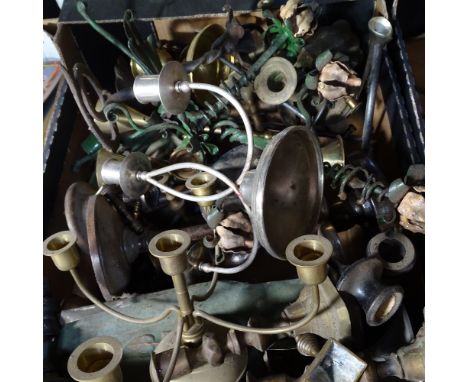 A box of Vintage light fittings 