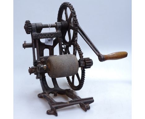 An American cast-iron chisel sharpener, by Walter A Wood, Hoosick Falls NY, height 12" 