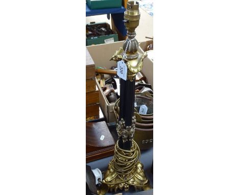 An ornate brass-mounted table lamp, 23.5" 