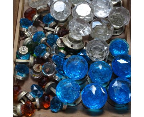 A tray of Vintage glass door knobs 