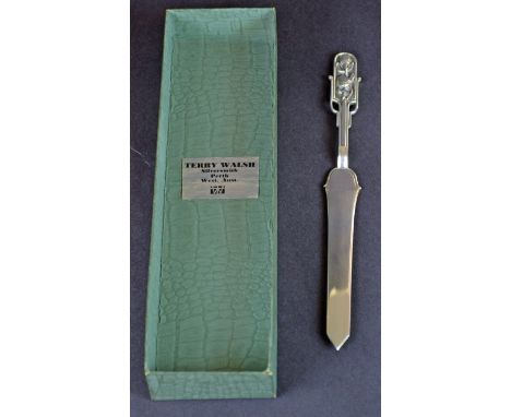 A West Australian Sterling Silver Letter Opener by - Terry Walsh - Late 20th century  - In the arts and crafts style with wil