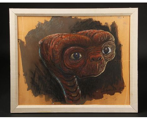 E.T. (1982) - Carlo Rambaldi Hand-Painted E.T. Illustration A concept painting of E.T. from Steven Spielberg’s sci-fi adventu