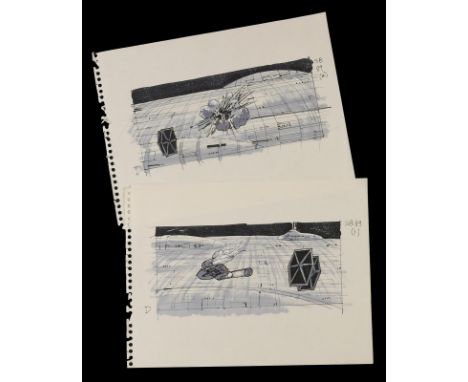 STAR WARS - EP VI - RETURN OF THE JEDI (1983) - Hand-Drawn Storyboards - SB 89 (1) + (2) Hand-drawn storyboards from director