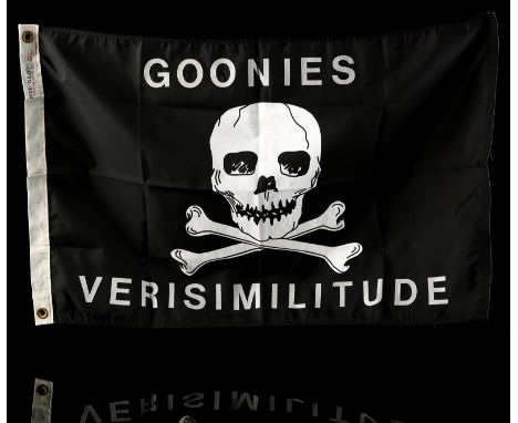 THE GOONIES  (1985) - Richard Donner's Behind-the-Scenes Pirate Flag A behind-the-scenes pirate flag from Richard Donner’s ac