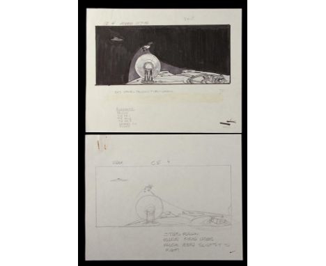 STAR WARS - EP V - THE EMPIRE STRIKES BACK (1980) - Hand-Drawn Storyboards – CE 4 Pair Two hand-drawn storyboards from direct