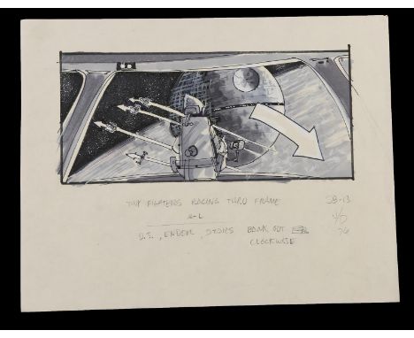 STAR WARS - EP VI - RETURN OF THE JEDI (1983) - Hand-Drawn Storyboard - SB 13 A hand-drawn storyboard from director Richard M