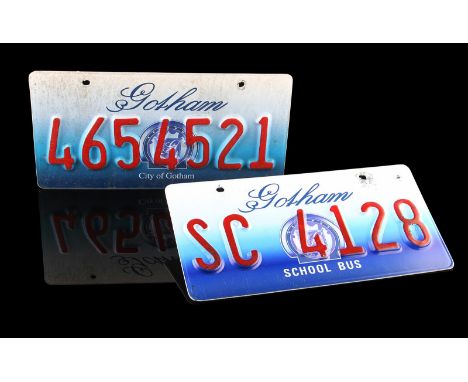 THE DARK KNIGHT RISES  (2012) - Gotham City License Plates A pair of Gotham City license plates from the action film The Dark