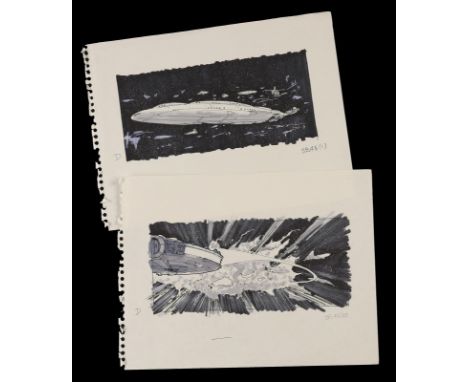 STAR WARS - EP VI - RETURN OF THE JEDI (1983) - Hand-Drawn Storyboards - SB 48 (1) + (2) Hand-drawn storyboards from director