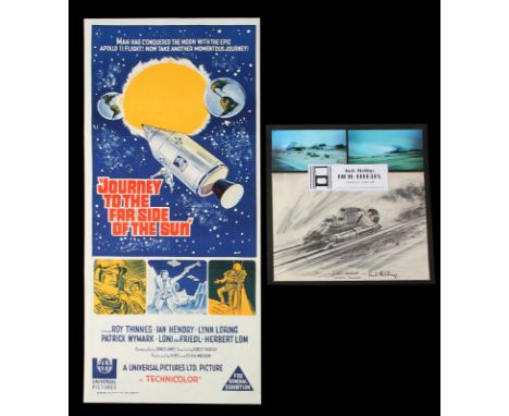 JOURNEY TO THE FAR SIDE OF THE SUN (1969) - Derek Meddings Rocket Sled Concept Artwork and Australian Daybill Poster A concep