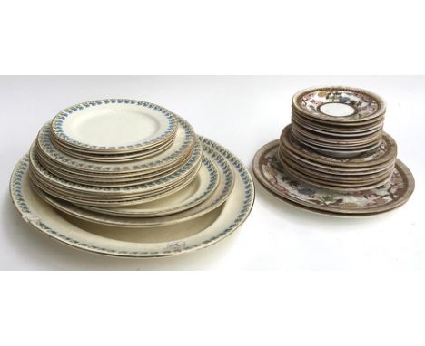 A Ceo Jones 'Crescent Ivory' 15 piece dinner service, together with a Wedgwood part tea service 