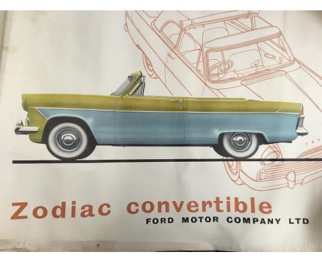Automobile interest: a number of posters from the 1950s to promote the Ford Capri, the Ford Zodiac Convertible, the Ford Cons