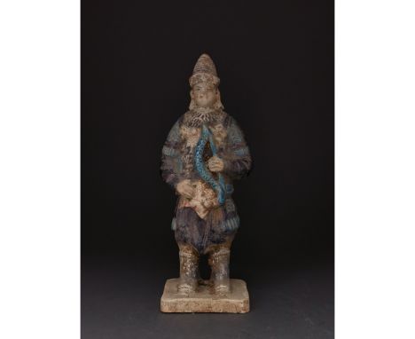 Ca. 1368-1644 AD. Chinese Ming Dynasty Warrior Figure. An elaborately crafted warrior attendant figure dressed in armour pick