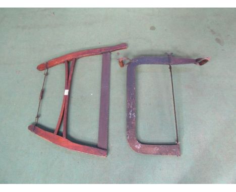 Two vintage frame saws 