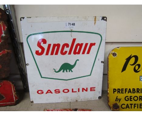 A Sinclair Gasoline enamel sign, 12" x 13.5"  
