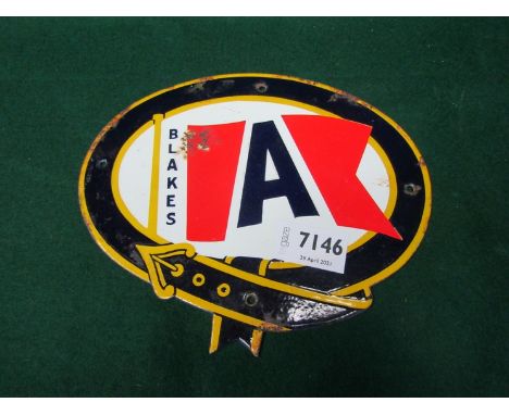 A 'Blakes A' Norfolk Holidays enamel sign , 8 "