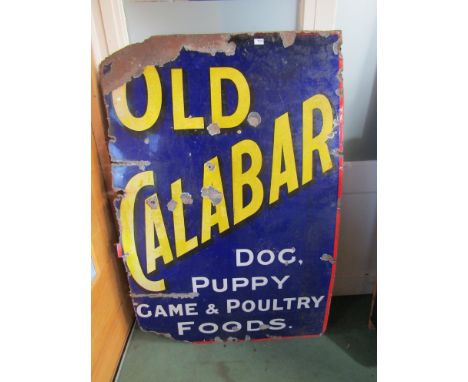 An Old Calabar enamel sign a/f, 39" x 60"  