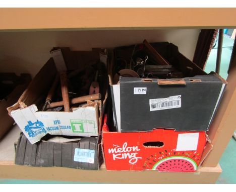 Four boxes of mixed tools including planes 