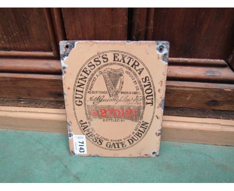 A 'Guinness's Extra Stout' enamel sign, 6" x 8" 