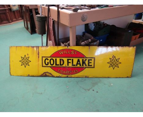 A Wills Gold Flake enamel sign, 72" x 18" 