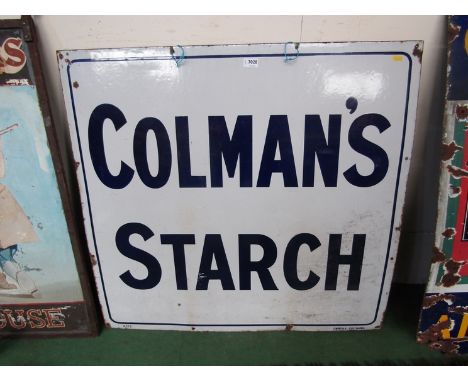An enamel "Colman's Starch" advertising sign, 38" x 36" 