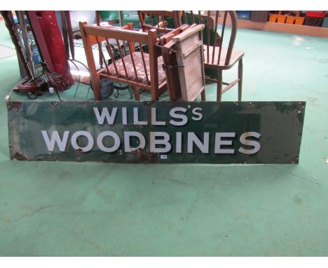 A Wills Woodbine enamel sign, 72" x 15"  