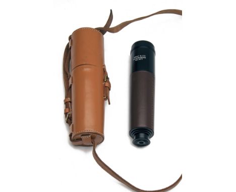 GRAY &amp; CO. (INVERNESS) A LEATHER-BOUND THREE-DRAW STALKING TELESCOPE, no. 3071, with anodised tubes, in its maroon felt-l