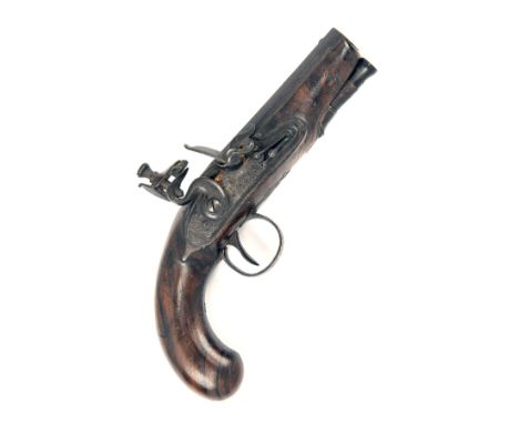 H. NOCK, LONDON  A 30-BORE FLINTLOCK OVERCOAT OR TRAVELLING-PISTOL, no visible serial number, circa 1800, with octagonal 3 1/