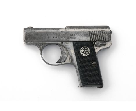 A SCARCE 4.25mm (LILIPUT) SEMI-AUTOMATIC VEST-PISTOL, MODEL '1927 LILIPUT', serial no. 5698, circa 1929, with exposed 1 3/4in