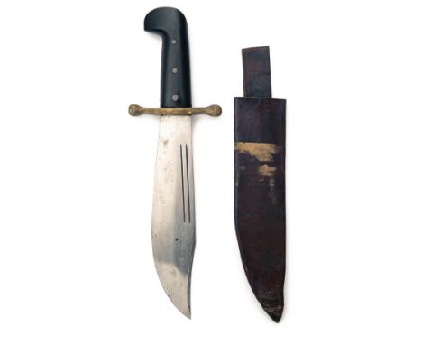 CASE CUTLERY CO. USA A WORLD WAR TWO MILITARY BOWIE-KNIFE, MODEL 'V44', with bright 10in. clip-point blade false edged for th