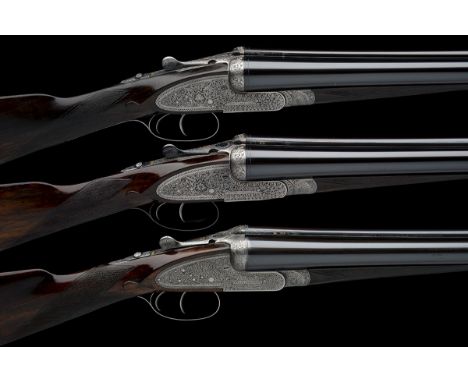 WILLIAM EVANS A COMPOSED TRIO OF 12-BORE SIDELOCK EJECTORS, serial no. 9935 / 6 and 17193, circa 1910 (9935 / 6) and circa 19